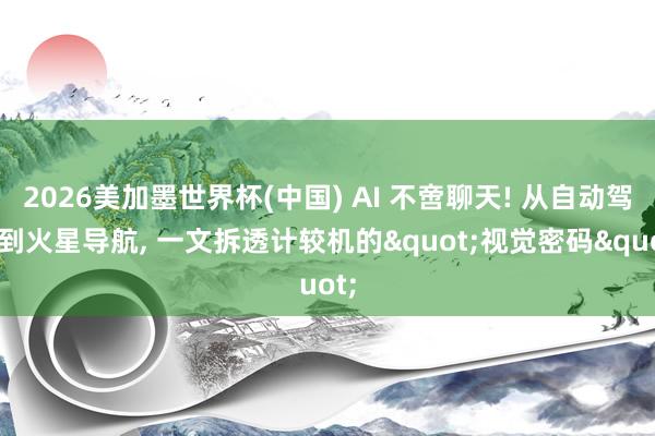 2026美加墨世界杯(中國) AI 不啻聊天! 從自動駕駛到火星導(dǎo)航, 一文拆透計較機(jī)的"視覺密碼"
